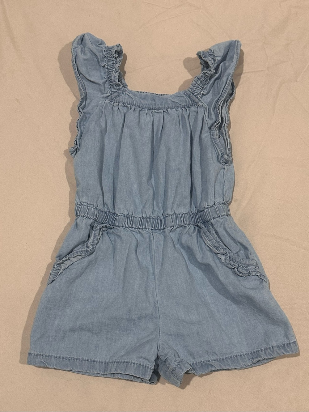 Light Blue Girls Denim Romper